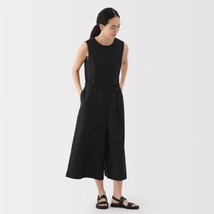 Mono cinturón silueta mezcla cáñamo MUJI negro/beige nuevo envío gratuito - Imagen 1 de 29