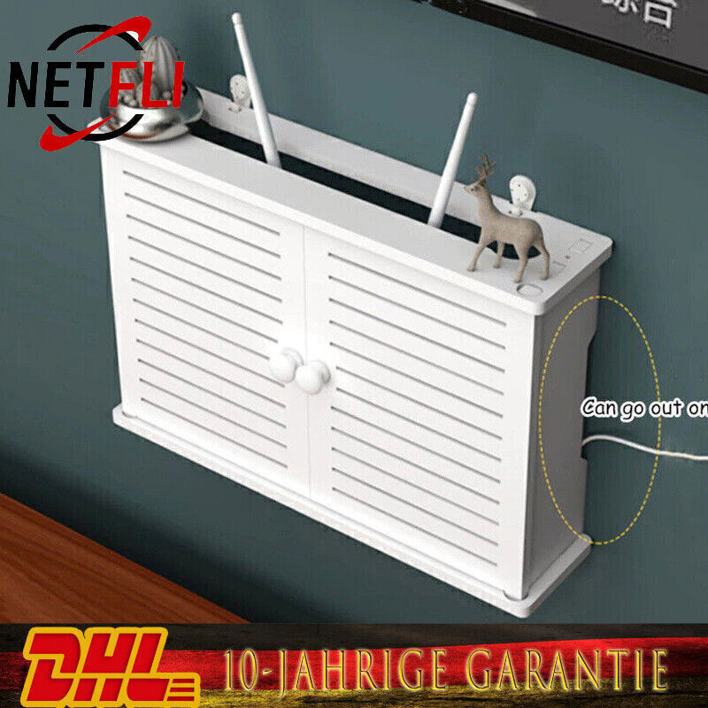Router Aufbewahrungsbox Weiß - Wandmontage Für WLAN Router & Kabelmanagement
