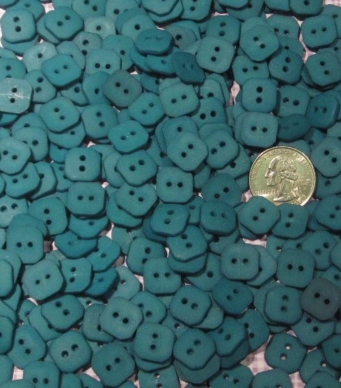 Hand Dyed ½" Square BUTTONS, 2 Holes, Assorted Colors, Lots of 20 or Mixed 40 - Image 1 of 1