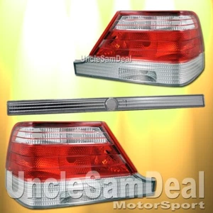 FOR 97-99 MERCEDES BENZ S-CLASS W140 RED CLEAR TAIL LIGHTS TRUNK 3 PIECES SET - Picture 1 of 2