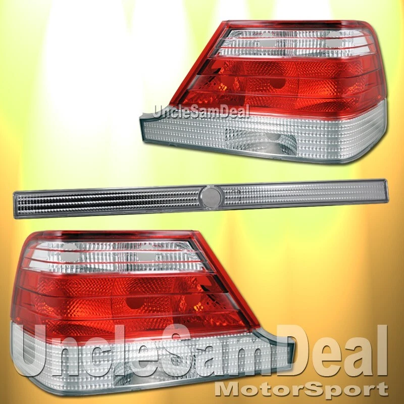 JUEGO DE 3 PIEZAS LUCES TRASERAS TRANSPARENTES ROJAS MALETERO MERCEDES BENZ CLASE S W140 97-99 Foto 1 de 2