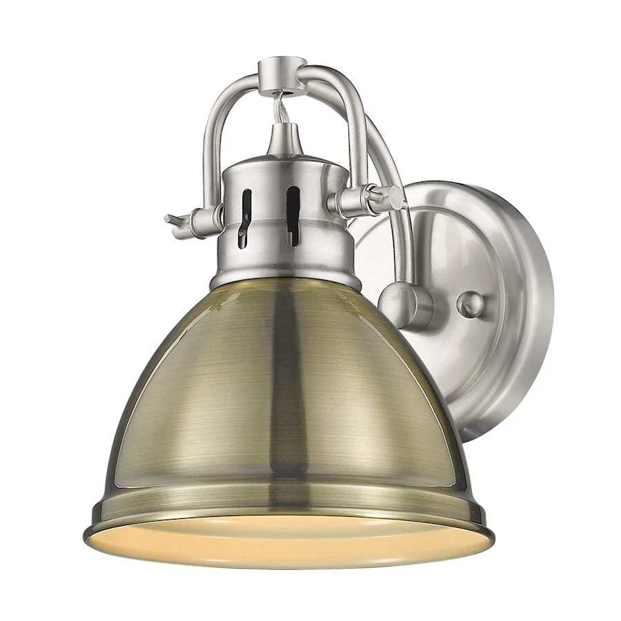 Golden Lighting Duncan 1 Light Bath Fixture, Pewter/Aged Brass - 3602-BA1PW-AB - Image 1 of 1