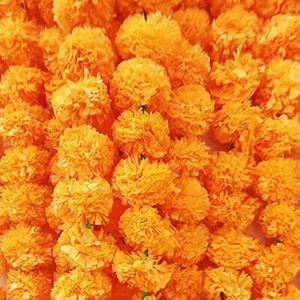 10 pcs Orange Artificial Flowers Marigold Fluffy Hanging Garland Diwali Decor - Picture 1 of 3