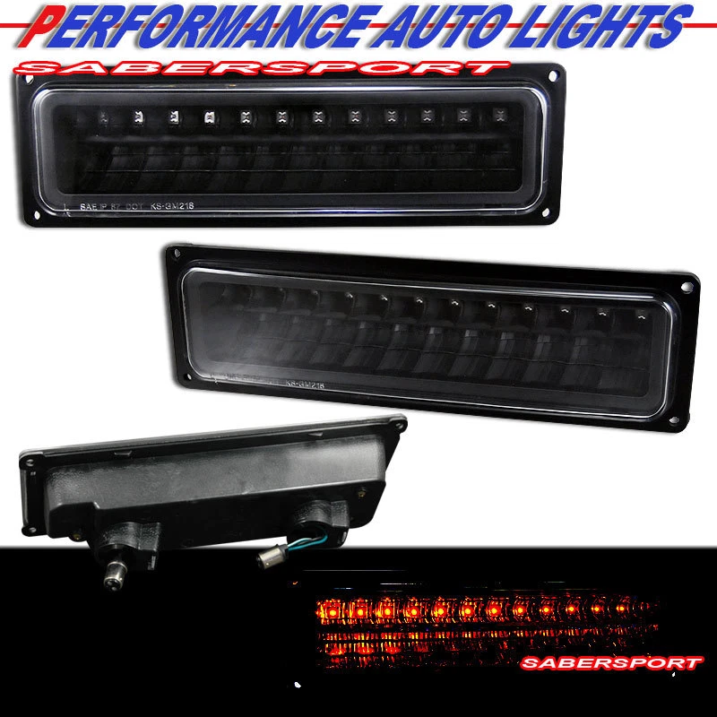 Set of Pair Black LED Signal Lights for 1988-1999 GMC Chevy C/K Full Size - Image 1 of 1