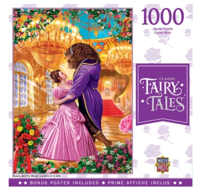 Jigsaw Puzzle 1000 Pieces Classic Fairy Tales 'Beauty & the Beast' +Bonus Poster - Image 1 of 4