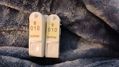 Lot of 2 BROTHER Applique Station Thread Cartridges 010 Yellow 2G03 - Image 1 of 2