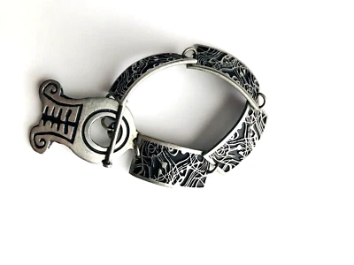 Pulsera Alicia Seely 2000 Antigua Estampilla Mexicana Peces Océano Plata Estaño De Colección Foto 1 de 4