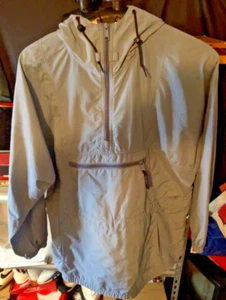 Vintage L.L.Bean Jacket Womens Large Windbreaker Light blue + Hood Pullover - Picture 1 of 6