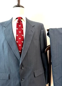 Vintage Hart Schaffner Marx Suit Men's 46L Long - 39W x 31L Dacron/Worsted 80's - Picture 1 of 17