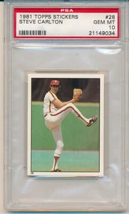 1981 Topps Stickers Steve Carlton (HOF) (#28) PSA10 PSA - Picture 1 of 2