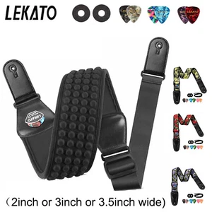 LEKATO Acoustic Electric Guitar Bass Strap 2"/3"/3.5" Wide Pad Holder Adjustable - Picture 1 of 16