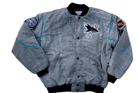 VINTAGE 90s STARTER SAN JOSE SHARKS JACKET MEDIUM Cover