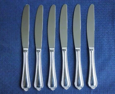 New Mikasa REGENT BEAD Set of 6 Dinner Knives 18/10 Stainless Flatware