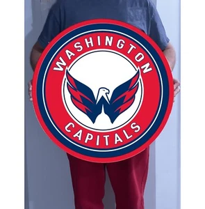 NHL Washington Capitals Logo Holz Schild 17" Wanddeko Handarbeit - Bild 1 von 2