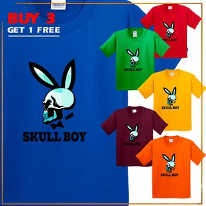 Skull Boy Skeleton Face Funny Kids Short Sleeve T Shirt Novelty USA New Gift Tee - Picture 1 of 13