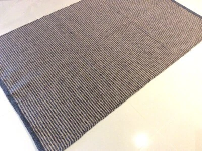 Dark Grey Striped Natural Cotton and Jute Mix Handmade Washable Kilim Area Rugs - Image 1 of 4