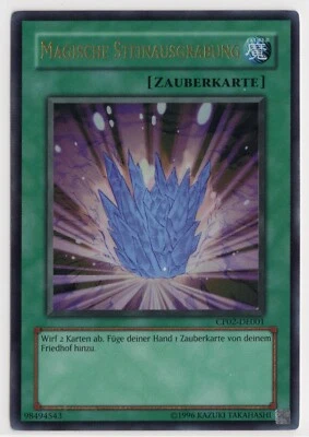 Yugioh GERMAN Magical Stone Excavation CP02-DE001 EN001 Ultra Rare Light Play - Image 1 of 2