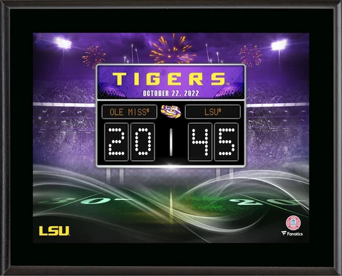 LSU Tigers 10.5" x 13" 2022 Win vs Ole Miss Rebels Plaque Cover