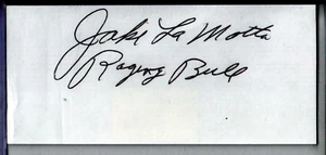 JAKE LAMOTTA w/ "RAGING BULL" AUTOGRAPH/AUTO/HAND-SIGNED 2x5 INDEX CARD - Picture 1 of 1