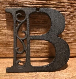 Letter "B" Ornate Cast Iron Filigree 4 5/8" tall by 4 5/8" wide Rustic 0557-B - Picture 1 of 24