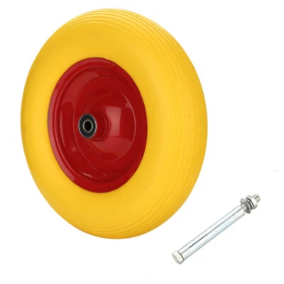 VINGO Schubkarrenrad Reifen Metall-Felge Ersatzrad PU mit Achse 4.80/4.00-8 390 mm