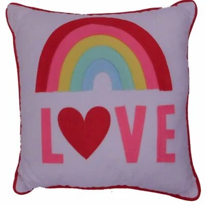 Decor Heart, Rainbow & Love Throw Pillow Valentines 16" Accent Cushion - Picture 1 of 1