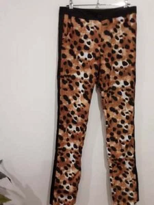 Honey & Beau ~ Womens Size 10 Stylish Pants Brown Black White Animal Print - Picture 1 of 7