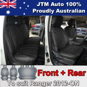 PREMIUM Black PU leather Waterproof Seat Covers for Ford Ranger PX 2012-2018 - Picture 1 of 5