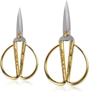 Gold Plated Dragon and Phoenix Relief Design Bonsai Scissors, Chinese Shears ... - Picture 1 of 9