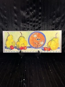 Unique Art Pears 16” X 6” Cherries Bird Lin Haak Print Wall Hanging - Picture 1 of 7
