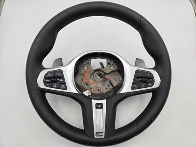19-25 BMW X5 X7 M Sport Driver Side Heated Steering Wheel Black Leather OEM - Image 1 of 4