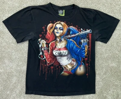 Camisa Harley Quinn DE COLECCIÓN Para Hombre Grande Negra Rock Eagle Graffiti Puntada Única Foto 1 de 4