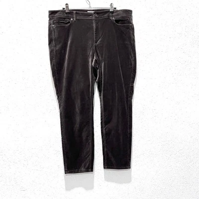 Pantalón J. Jill Marrón Pierna Ajustada Terciopelo 14 Petite Foto 1 de 4