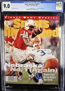 CGC 9.0 1/8/96 RARE NEWSSTAND Tommie Frazier Nebraska Variant Sports Illustrated - Picture 1 of 2