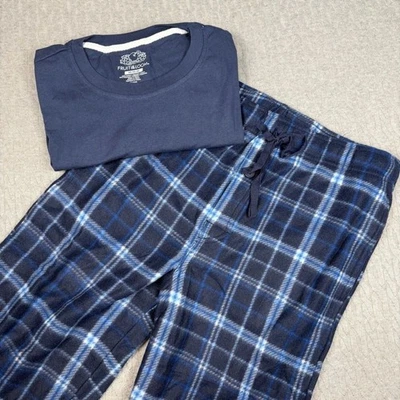 Conjunto de pijama tejido pantalón polar azul Fruit of the Loom Foto 1 de 3