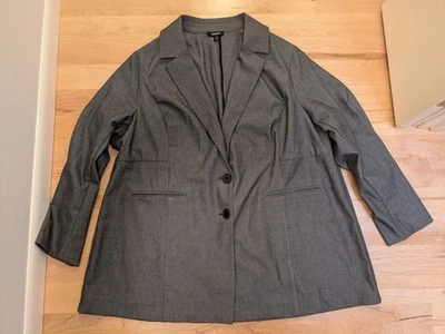 Abrigo Chaqueta Blazer 3X 22 24 3 Bolsillos Gris Tórrido Dos Botones Muesca Solapa Foto 1 de 4