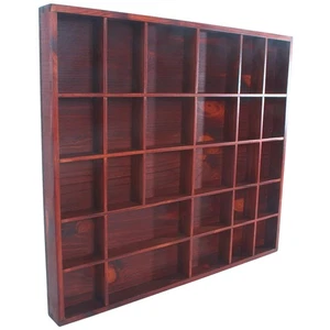 Caja Sombra Estante 28 Compartimentos Miniaturas Exhibición Caoba Pino Teñido - Imagen 1 de 12