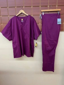 Nuevo conjunto de exfoliantes lisos Wink Wine con top 5XL y pantalones 5XL ¡NUEVO CON ETIQUETAS! - Imagen 1 de 1
