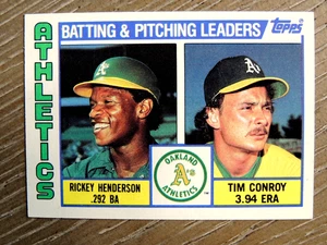 RICKEY HENDERSON 1984 TOPPS TEAM LEADERS CARD #156  A's HOF LEGEND - Picture 1 of 1