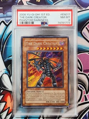 PSA 8  The Dark Creator PTDN-EN017 Secret Rare 1st Edition YuGiOh  - Image 1 of 2