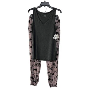 ALFANI WOMENS MEDIUM MODAL PAJAMA MIX SET GRAY TANK TOP & PINK FLORAL JOGGER  - Picture 1 of 12
