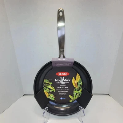 OXO Enhanced 10" Frying Pan Skillet, PFAS-Free Ceramic Nonstick, Hard-Anodized