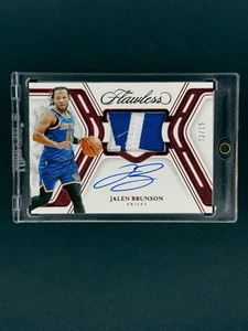 Jalen Brunson 2024 Panini Flawless Game Used Patch Auto Ruby /15 Knicks - Picture 1 of 2