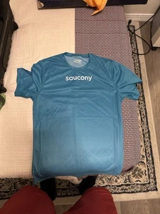 Saucony Men’s Small Blue Running Athletic Shirt - Picture 1 of 2