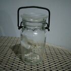 Pot de conserve vintage en verre transparent Wheaton USA n ° 14 avec couvercle et cautionnement filaire 