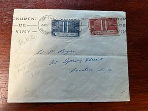 Frankreich - 1936 - FDC - Canadian Memorial - spezieller Handständer - gebraucht. - Bild 1 von 3