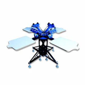 4 Color 4 Station Silk Screen printing Machine Printing Press T-shirt Printer - Picture 1 of 5