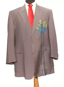 VINTAGE GIANNI VERSACE SINGLE BREASTED MADE IN ITALY GREY BLAZER JACKET 46'' S - Picture 1 of 10