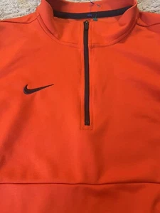 Nike 1/4 Zip Pullover Size Small Orange With Gray Sleeves Excellent Condition - Picture 1 of 14