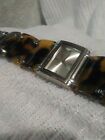 HILLARD &amp; HANSON New womens Tortise Marbled 7&quot; Band extra link Watch